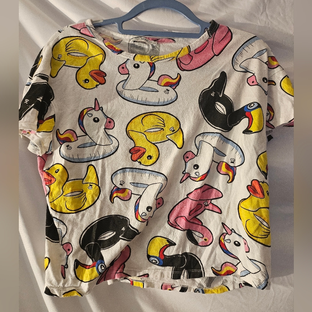 Zara Trafaluc rubber‎ duck and unicorn Top